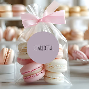 Roos kwarts   Zwart gepersonaliseerde naam Ronde Sticker