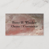 Roos kwartssteen, visitekaartje (Achterkant)