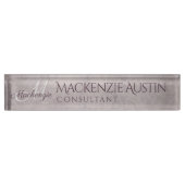 Roos kwartsteen | Dusty Mauve Pink Monogram Naambordje (Voorkant)