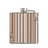 Roos Kwartz Damask Stripes Monogram Girly Neutral Heupfles (Achterkant)