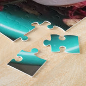 Roos Kwartz-hart in een buik van Roos Petals Legpuzzel (Zijkant)