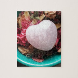 Roos Kwartz-hart in een buik van Roos Petals Legpuzzel