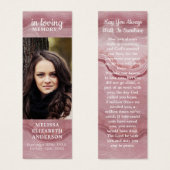 Roos Kwartz Memorial Prayer Funeral Poem Bladwijze Mini Visitekaartjes (Voorkant /achterkant)