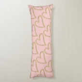 Roos Kwartz-roze Glitter Name Pillow Lichaamskussen (Achterkant (Verticaal))