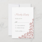  Roos Lace Wedding RSVP Kaartje (Voorkant)