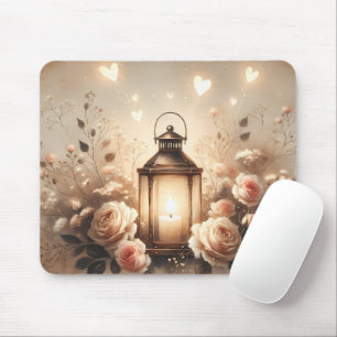 Roos Lantaarn Glow Boeket Muismat