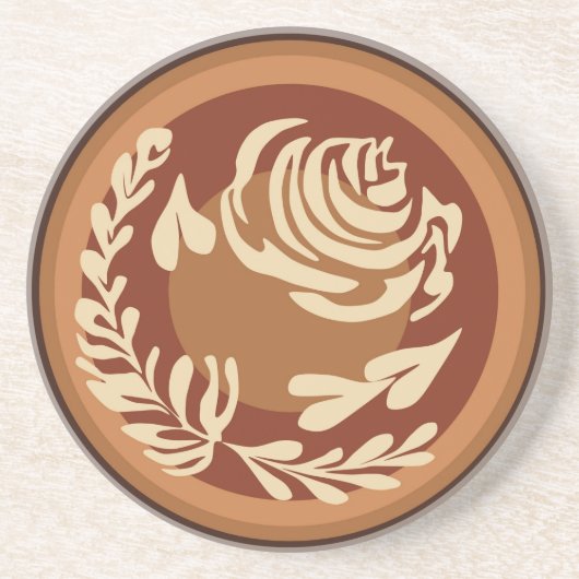 Roos Latte Art Onderzetter (Voorkant)