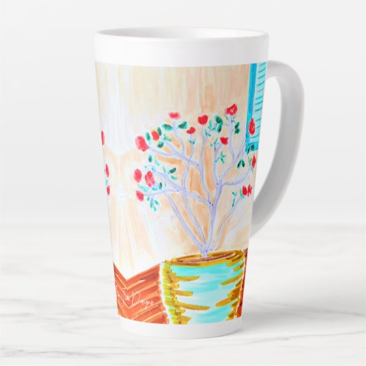 Roos Latte Coffee Mok door Ariella & Lily Design (Rechterhoek)