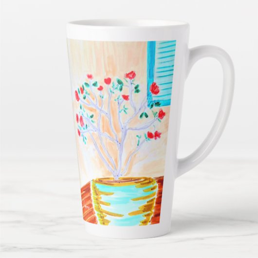 Roos Latte Coffee Mok door Ariella & Lily Design (Rechts)