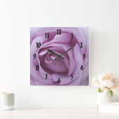 Roos lavender vierkante klok (Huis)