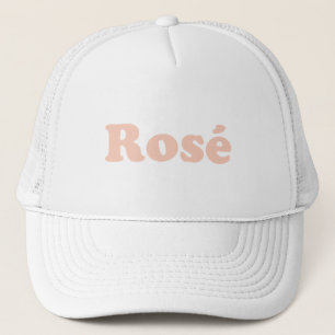 Roos lichtroze moderne typografische girale microf trucker pet