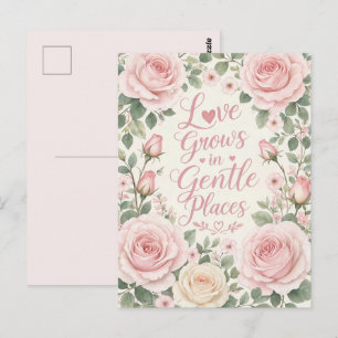 Roos: Liefde groeit op zachte plekken Briefkaart