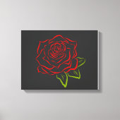 Roos lijn tekening canvas afdruk (Voorkant)