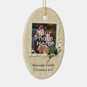 Roos Lijst Foto Kerst Ornament (Rechts)