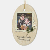 Roos Lijst Foto Kerst Ornament (Links)