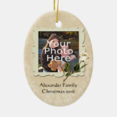 Roos Lijst Foto Kerst Ornament (Achterkant)