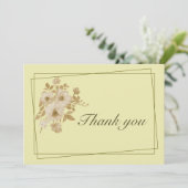 Roos Lijst – Hemelse Gele Huwelijk Bedankkaart (Staand voorkant)