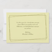 Roos Lijst – Hemelse Gele Huwelijk Bedankkaart (Achterkant)