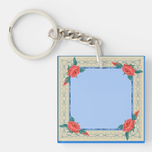 Roos lijst sleutelhanger (voorkant)