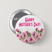 Roos Lily Pearl Pink Moederdag Ronde Button 5,7 Cm (Voorkant /achterkant)
