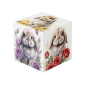 Roos Lop Eared Bunny Rabbits Kubus (Voorkant hoekig)