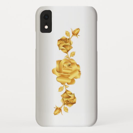 Roos Lovers Design Gold op Zilver Case-Mate iPhone Case (Achterkant)