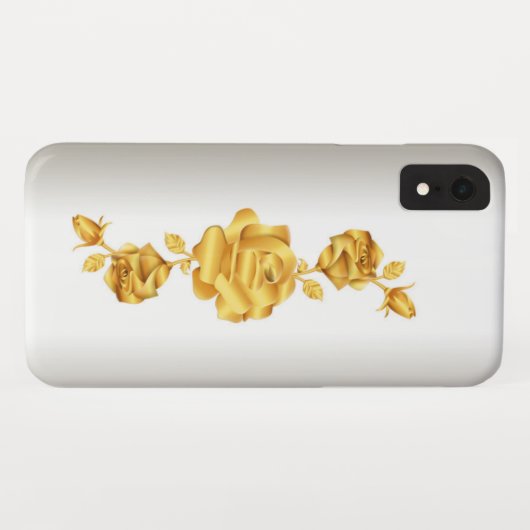 Roos Lovers Design Gold op Zilver Case-Mate iPhone Case (Achterkant (horizontaal))