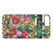  roos luipaard, monogramma Case-Mate iPhone case (Achterkant (Horizontaal))