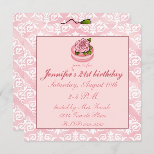 Roos Macarons Kaart (Voorkant / Achterkant)