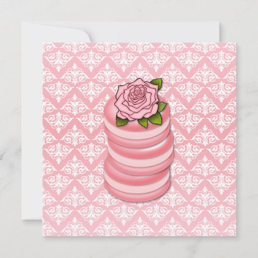 Roos Macarons Verjaardag Kaart (Achterkant)