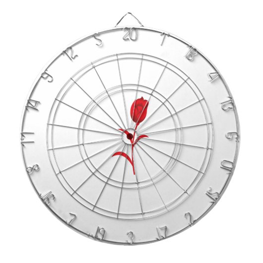 Roos Madder, Lava Red, bloemontwerp Dartbord (Voorkant)