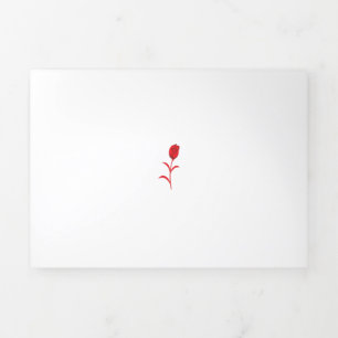 Roos Madder, Lava Red, bloemontwerp Drieluik Kaart