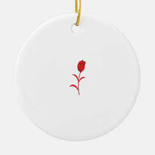 Roos Madder, Lava Red, bloemontwerp Keramisch Ornament