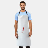 Roos Madder, Lava Red, bloemontwerp Schort (Gedragen)