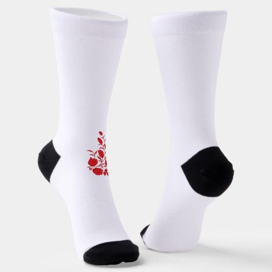 Roos Madder, Thunderbird floral Design Sokken (Gebogen)