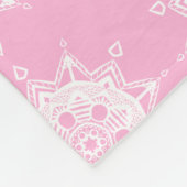 Roos Mandala Fleece Deken (Hoek)