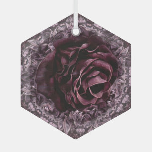 Roos Mandala Glas Ornament