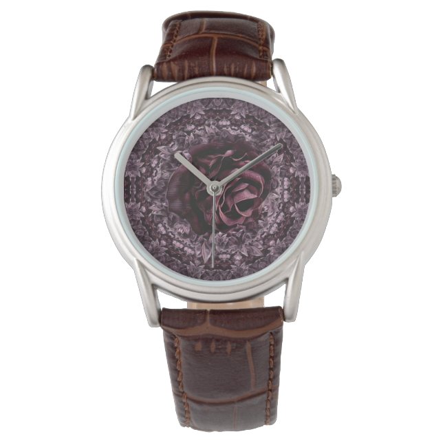 Roos Mandala Horloge (Voorkant)