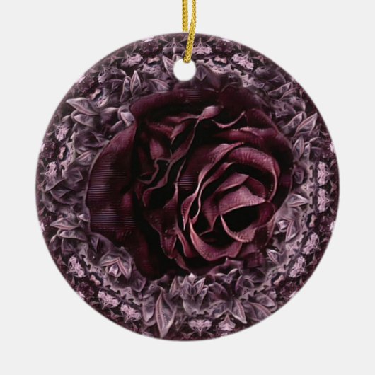 Roos Mandala Keramisch Ornament (Voorkant)