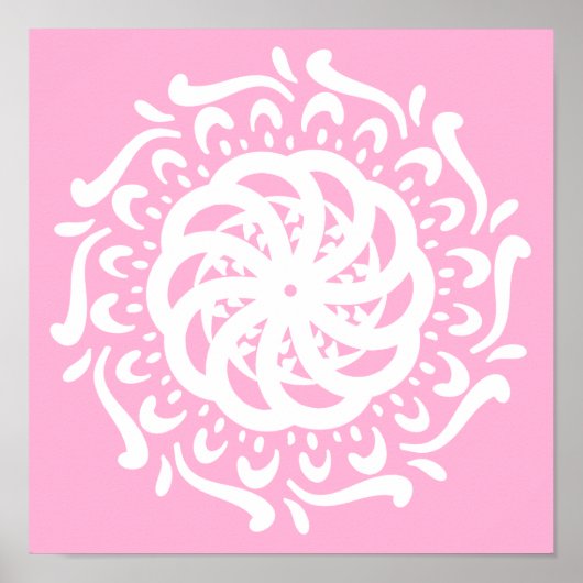 Roos Mandala Poster (Voorkant)