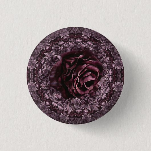Roos Mandala Ronde Button 3,2 Cm (Voorkant)