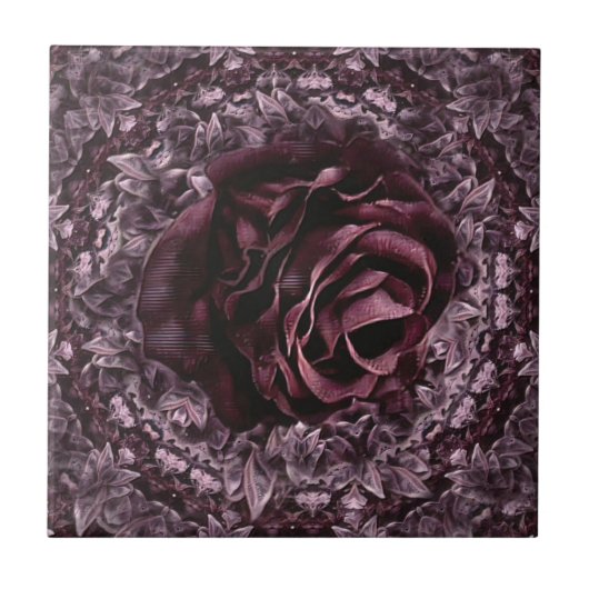 Roos Mandala Tegeltje (Voorkant)