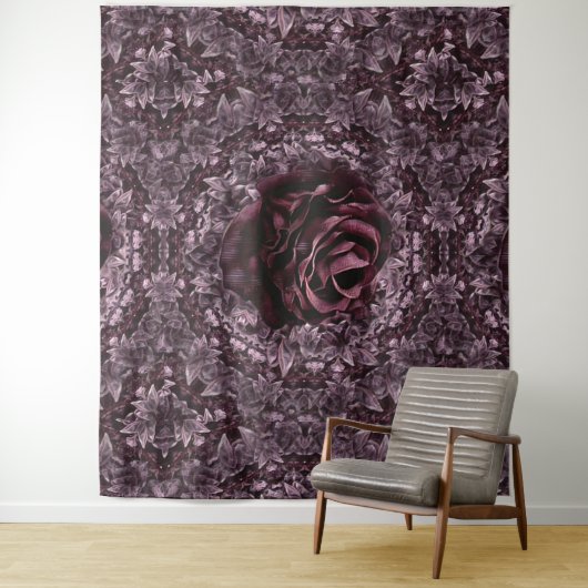 Roos Mandala Wandkleed (In situ)