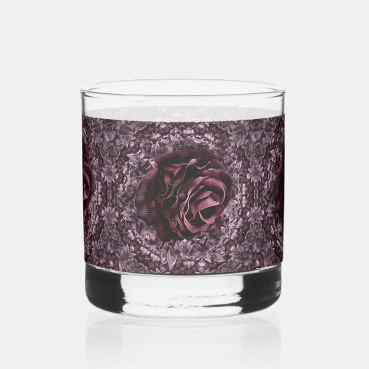 Roos Mandala Whisky Glas (Voorkant)