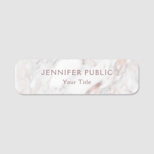 Roos Marble Elegant Moderne Sjabloon Professional Naamplaatje