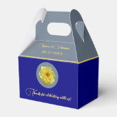 Roos marineblauw grijze bruiloft personaliseren bedankdoosjes (Voorkant Zijde)