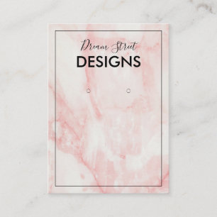 Roos marmer Earring Display Card Visitekaartje