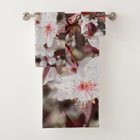 Roos Maroon Flora Bad Handdoek (Insitu)