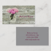 roos mason jar bruiloft rustig land visitekaartje (Voorkant / Achterkant)