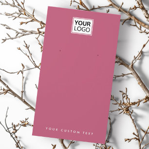 Roos Mauve Toevoegen logo Oorbel Display Card Visitekaartje